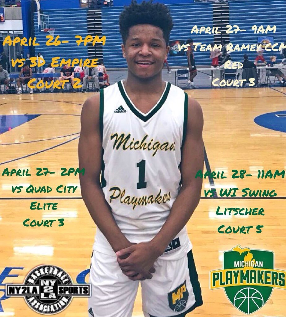 WendellGreen6's tweet photo. 17u Michigan Playmakers schedule in Milwaukee this weekend at Homestead High School @PlaymakerHoops  @brosenowedits 
@walkingbucket02 @AlwaysInMyBag1 @ny2labasketball @ny2lasports https://t.co/HvKFaY5y1c