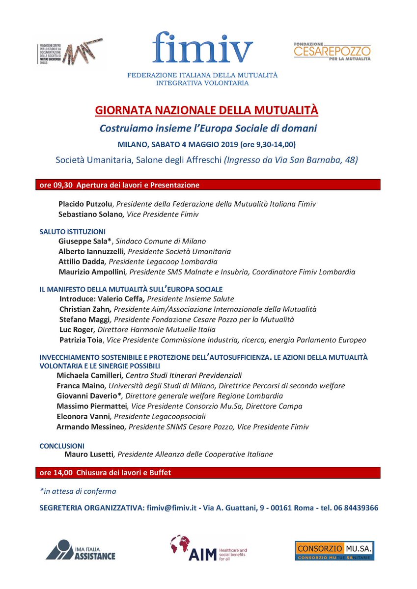 Secondowelfare's tweet photo. Si terrà il #4maggio a #Milano la Giornata Nazionale della #Mutualità, organizzata da #Fimiv, Fondazione @CesarePozzo e Fondazione Mutuo Soccorso. Al centro del dibattito ci sarà il tema “l’Europa Sociale di domani”: https://t.co/ISiaVC0dnP https://t.co/ajwwHsNvi3