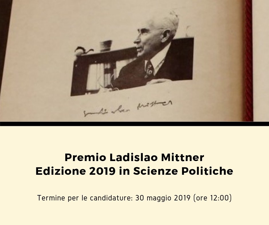 È online il #bando 2019 del Premio Ladislao Mittner del #DAAD, dedicato in questa edizione alle #ScienzePolitiche (scadenza: 30 maggio, ore 12:00). Per tutti i dettagli: daad.it/it/23994/