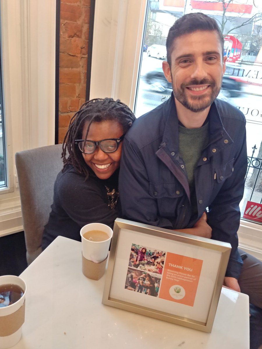 BIG thank you to <a href="/eatsteaknchops/">Mark Michelin</a> <a href="/bloomingplanter/">Blooming Flower Bar</a> and Staij  &amp; Co. for being 3 of our 6 event partners for @Cabbagetown_BIA Bunny Hop. These are just some of the businesses that make my job possible AND fun! Go support them😃