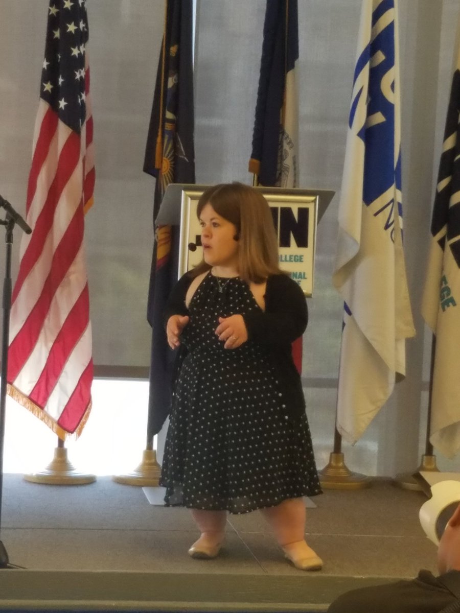 CUNYAccessCon's tweet photo. The inspiring @BeckyMotivates delivering this year's keynote speech #accesscon2019 https://t.co/rsHHUa9HyG