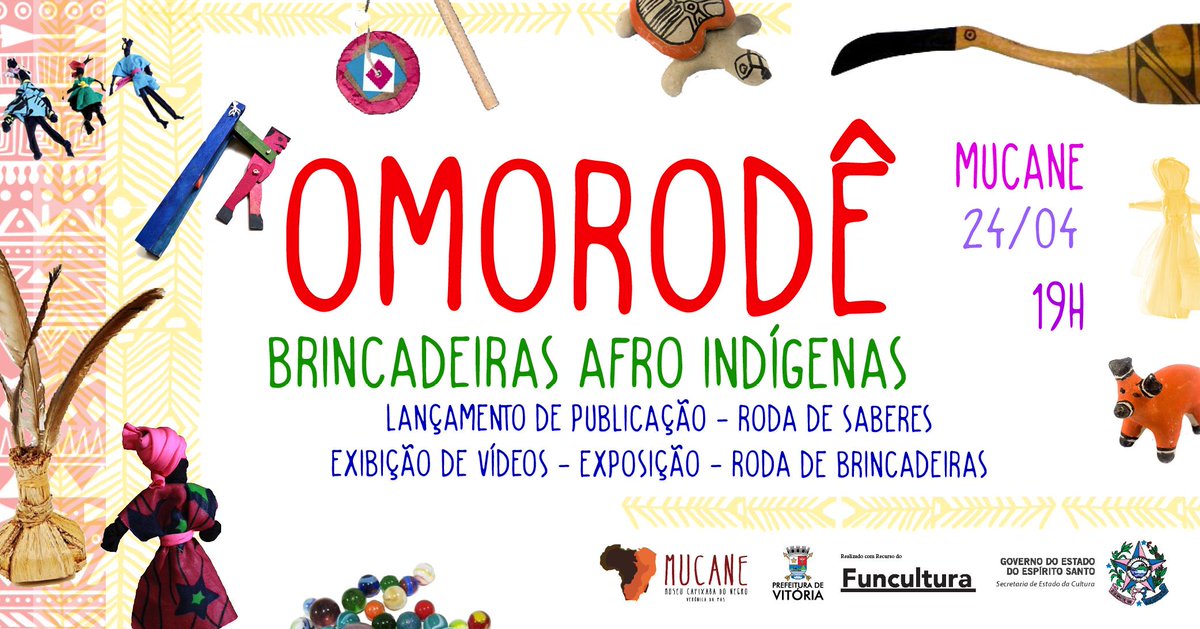 SecultES's tweet photo. Projeto Omorodê apresenta brincadeiras e tradições afroindígenas no Mucane https://t.co/0gVupfBVf2 https://t.co/YPyT0M80Sv