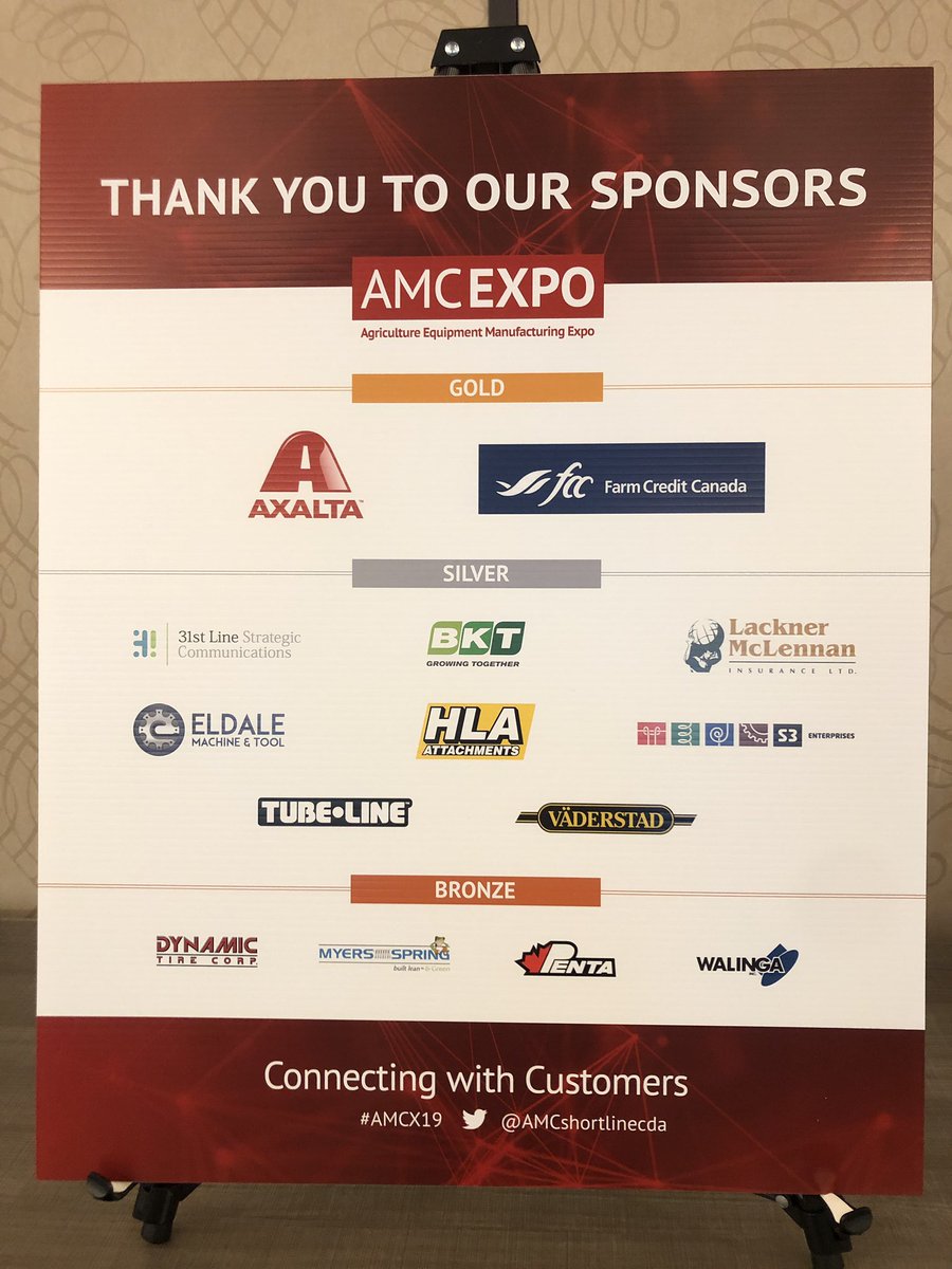 AMCshortlinecda's tweet photo. Many thanks to all of our amazing sponsors for making #AMCX19 possible. #cdnAg #ontAg https://t.co/BjSjP0X3Gg