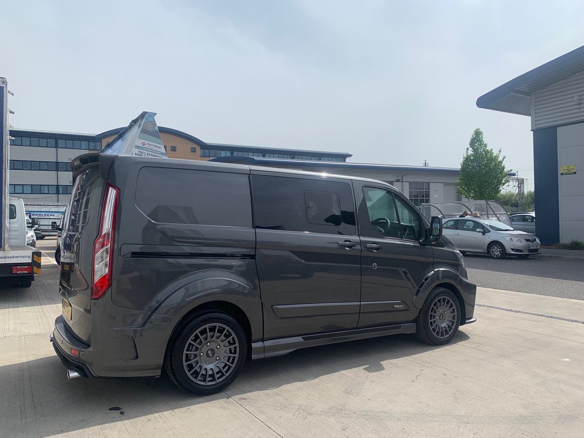 HugeMedialtd's tweet photo. How great does the New Ford Transit MS-RT look? We were tasked with fitting the body styling decals for this one #fordsport #bodystyling #vinylgraphics #MSRT #vansport #customsport #MotorSportRoadTechnology https://t.co/i0zFTbJxPQ