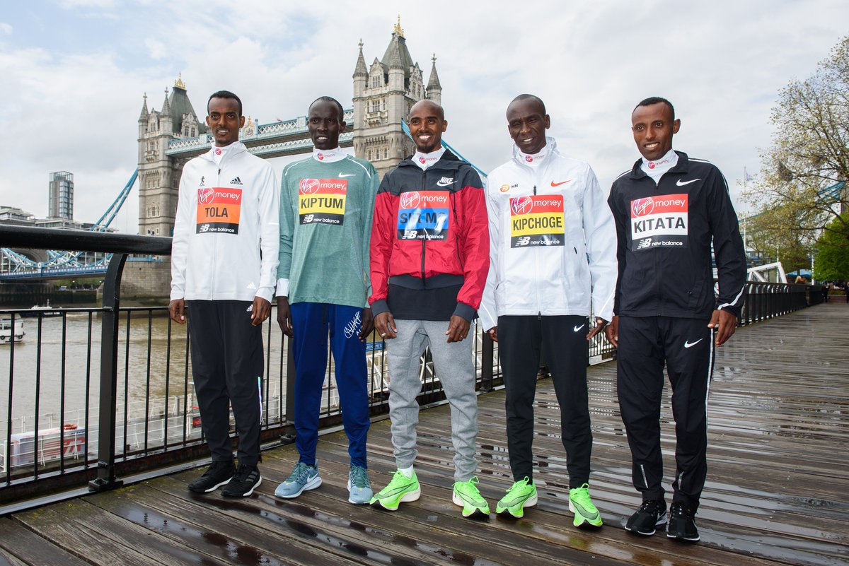 runners_es's tweet photo. ¿Qué os parece este cartel para el @LondonMarathon del domingo? 😮
➡️@EliudKipchoge 2:01:39
➡️Tamirat Tola 2:04:06
➡️@ShuraKitata 2:04:49
➡️@Mo_Farah 2:05:11
➡️Abraham Kiptum 2:05:26 https://t.co/xrkGRmB5Kn
