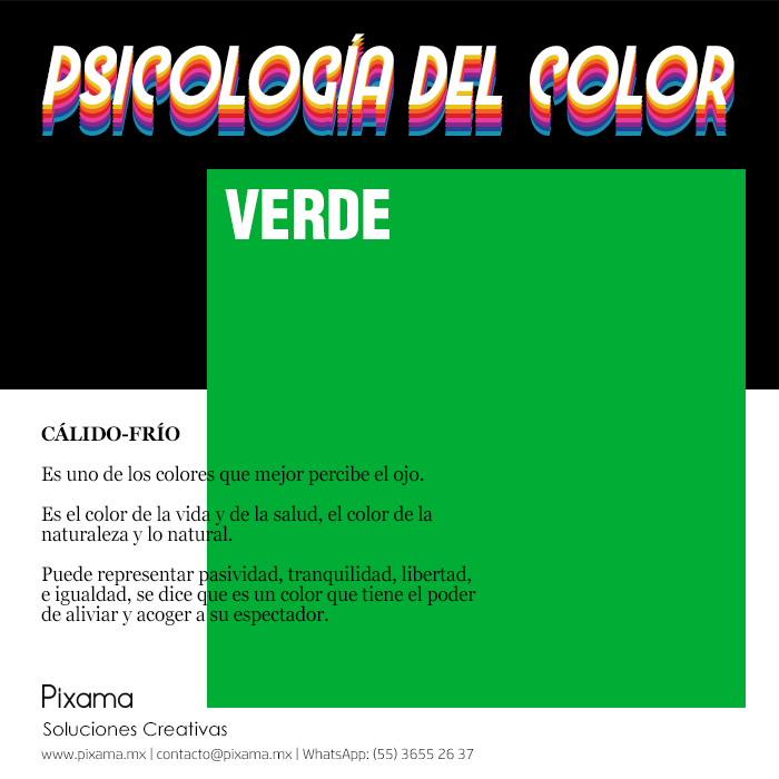 Pixamamx's tweet photo. #PsicologíaDelColor Es un color pigmento, mezcla del azul y amarillo, considerado matiz de transición entre los colores cálidos y fríos. #verde #color #diseño #creativdad #sabiasque #creativos https://t.co/cGE1IDyKM6