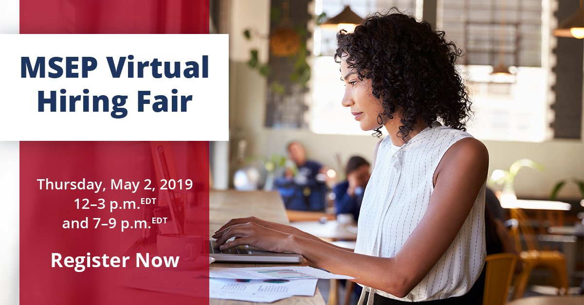 DoDMilSpouse's tweet photo. Don't forget, this year's #MilSpouseLive is designed to prepare you for our first MSEP Virtual Hiring Fair Thursday, May 2. Don't miss the rest of the symposium and make sure to register for the hiring fair!
Symposium: https://t.co/a7fuQhtqQ8
Hiring Fair: https://t.co/iwiZ4ixsqf https://t.co/c9rb6SkXRM