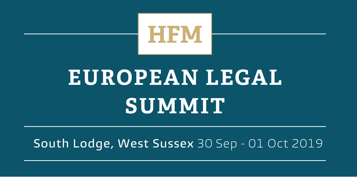 HedgeCompliance's tweet photo. An exclusive educational and networking event for senior legal and compliance executives from leading European hedge funds, HFM's Legal Summit 2019 runs from 30 Sept - 1 Oct at South Lodge, West Sussex. Find out more and apply to attend:  https://t.co/LPGUq13tR1 https://t.co/tURqc5TeYx