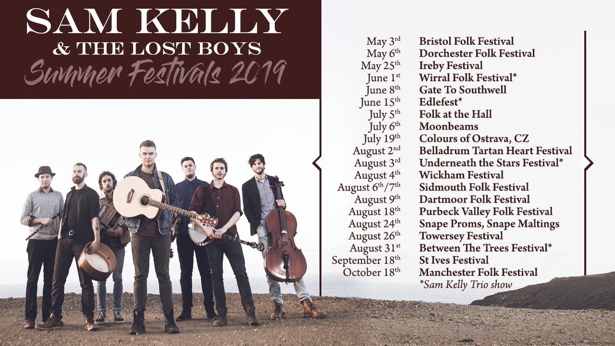 Sam Kelly &amp; The Lost Boys will be appearing at lots of festivals this summer! Will you be lucky enough to see them playing live?
