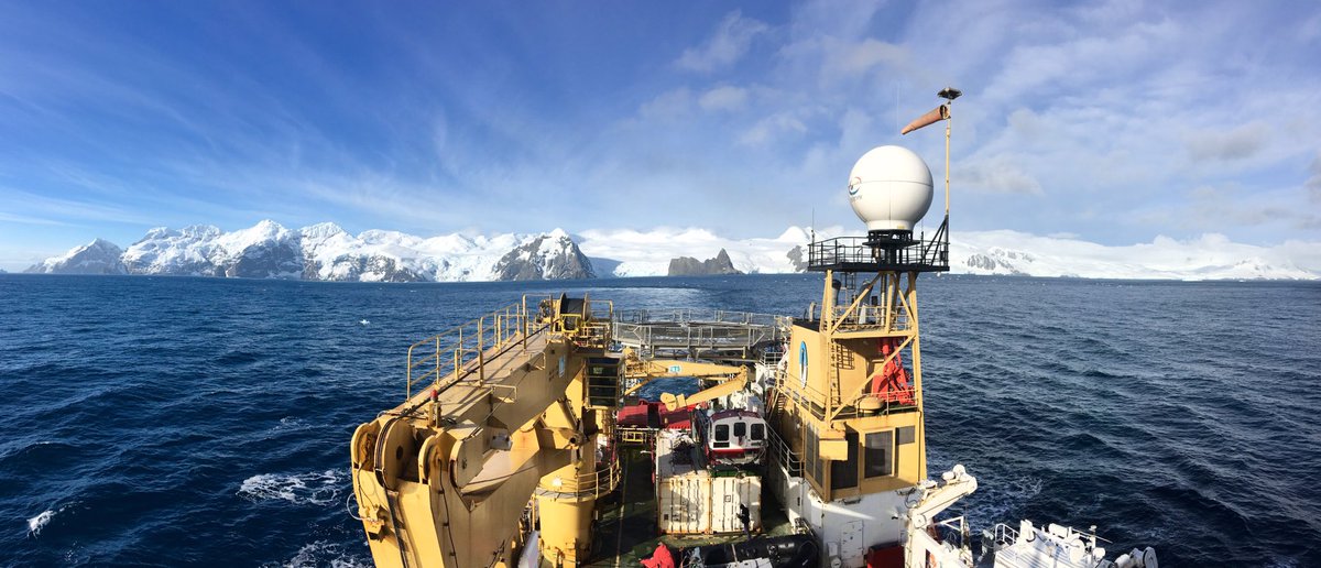 HMS PROTECTOR leaves Elephant Island Antarctica 🇦🇶 in her wake at the end of another epic ice season.
