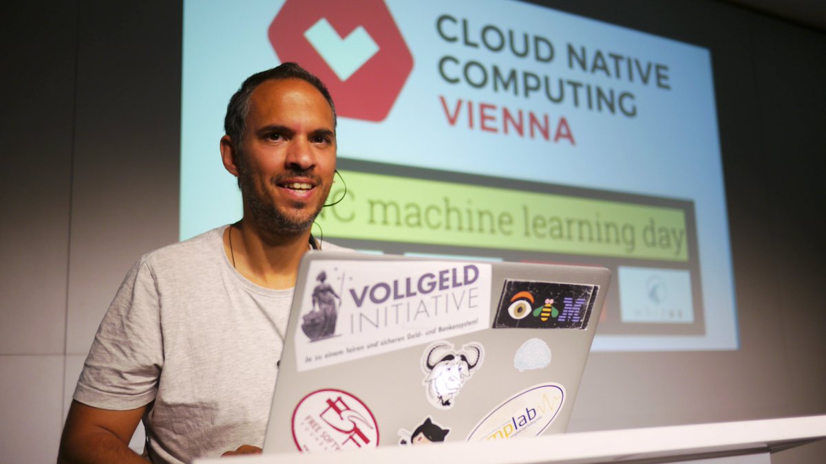 CloudNativeCV's tweet photo. @RomeoKienzler showing us how to Scale our Python interactive applications with Jupyter at #CNCML19

#cloudnative #cloudnativecomputing #cncml #cncv  #jupyter #jupyterhub #machinelearning https://t.co/I3VCyEtDvC
