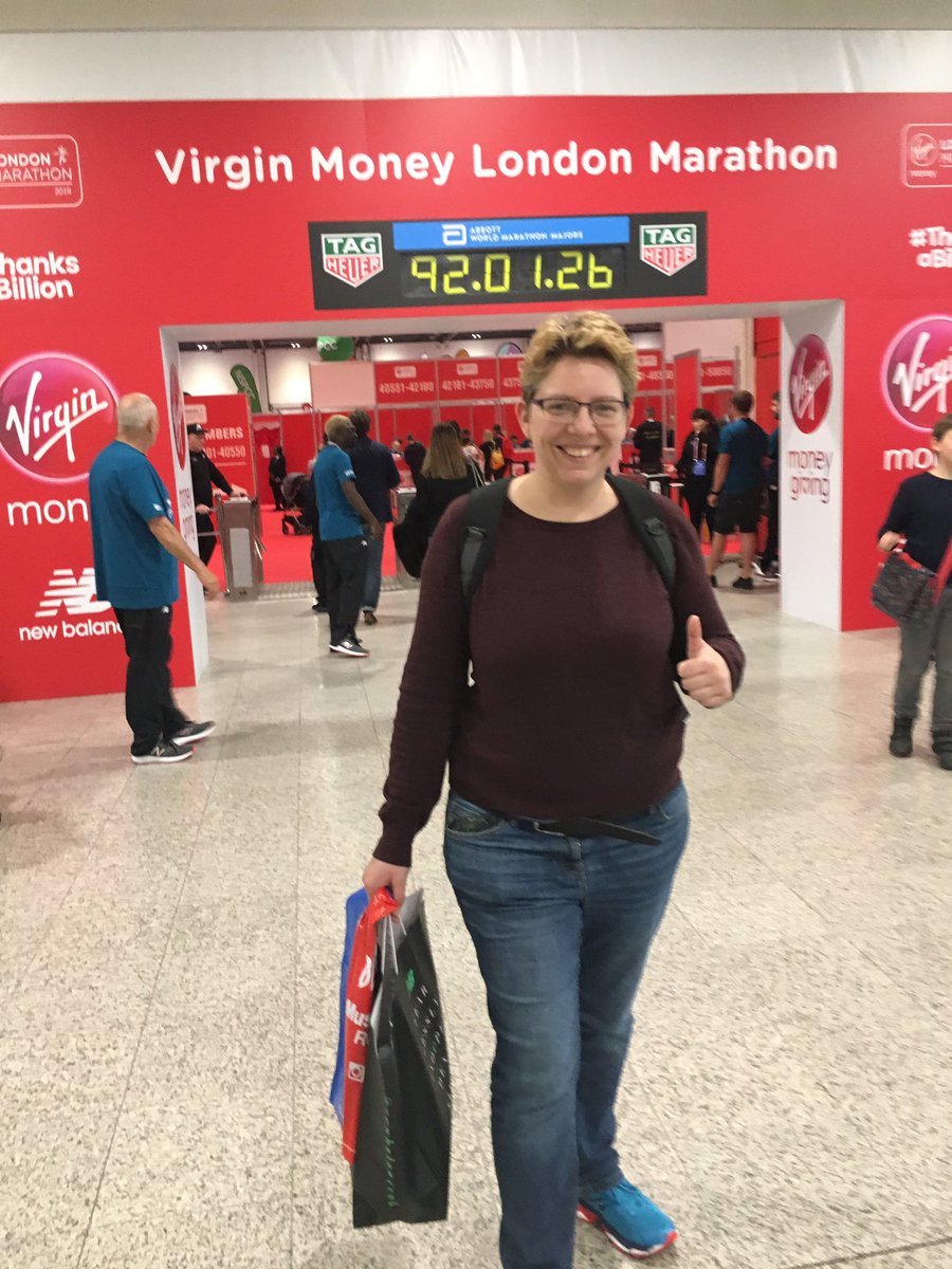 pam_radley's tweet photo. So it's now very real! All registered and the sister made sure we got there after I took us on the wrong tube! Can't wait what a fantastic weekend this will be! X #RadleyRuns @LondonMarathon @CR_UK https://t.co/jtBgSqTSUt