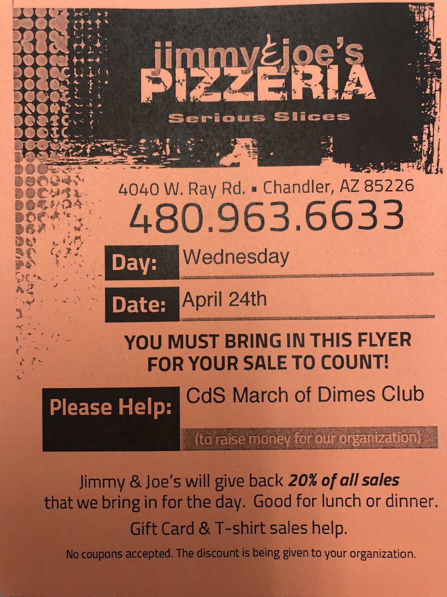 CdsMarchofDimes's tweet photo. Come enjoy pizza tonight. https://t.co/tezZlQJ6ma