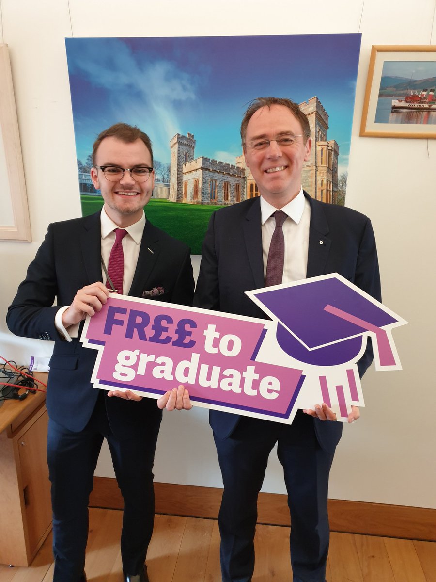 NUSScotland's tweet photo. NUS Scotland President @_liammccabe_ delighted to meet with @alasdairallan this morning, working to ensure all students across the highlands and islands are #Freetograduate https://t.co/0MV4VYbM3M