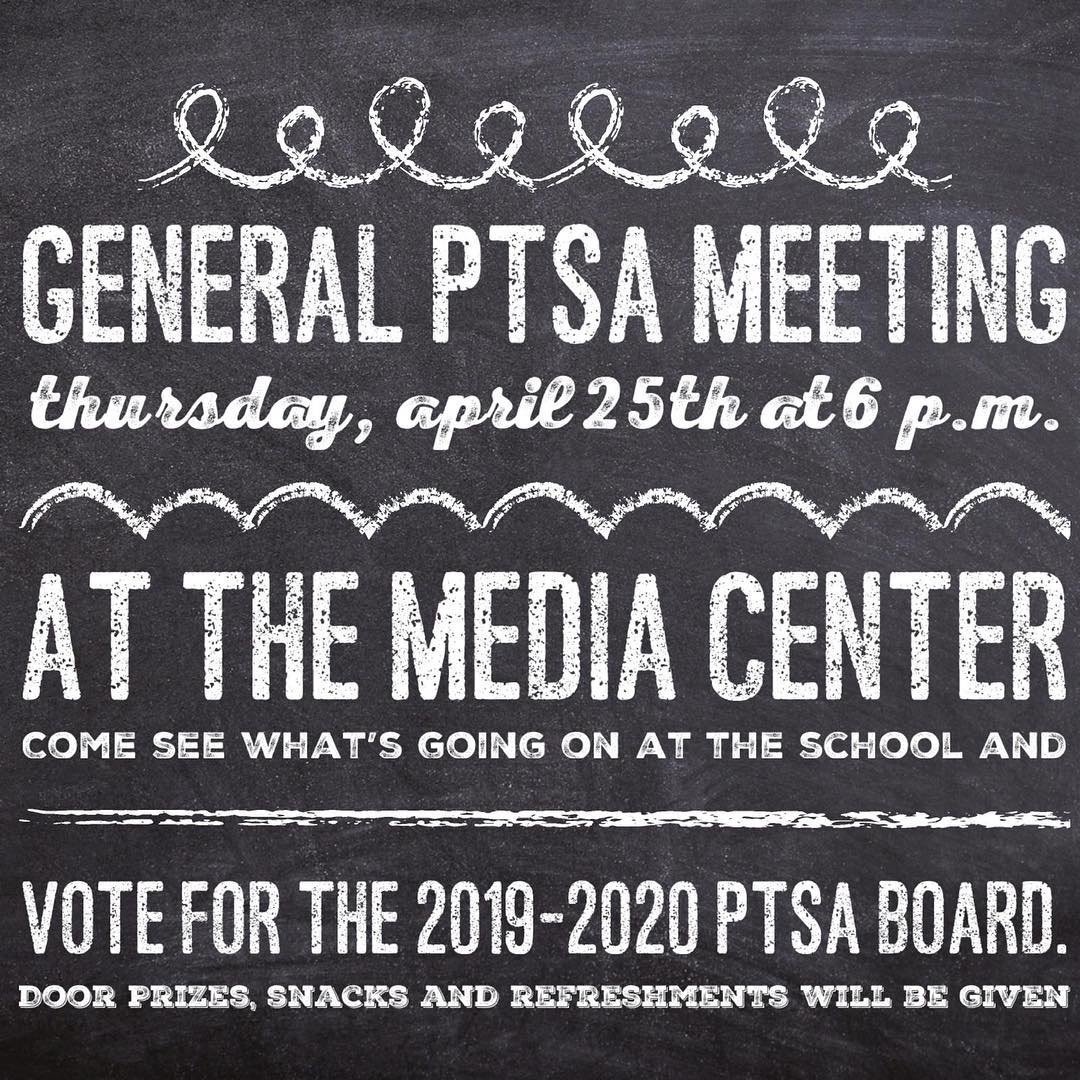 Door prizes, snacks🍗 &amp; refreshments 🥤 will be provided during your General PTSA Membership meeting &amp; 2019-20 Executive Board Elections 🗳 
4/25/19 @ 6 pm !!! <a href="/MiamiLakesK8/">Miami Lakes K-8</a>