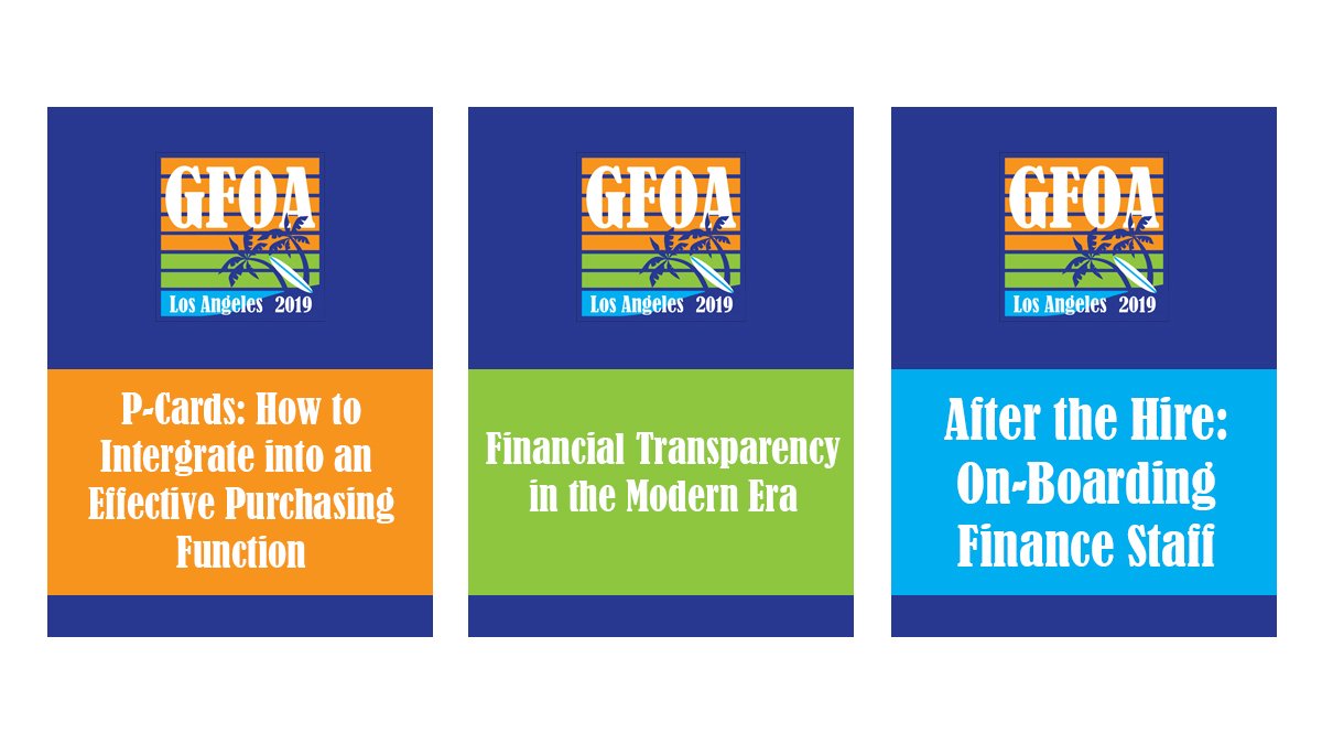 GFOA's tweet photo. GFOA's 113th Annual Conference in Los Angeles, May 19-22, will feature a number of sessions related to financial management. Consider attending one of the sessions below and view all sessions at https://t.co/BjWBzohzvF. #GFOA #Finance #Purchasing #LocalGov #GFOA2019 https://t.co/wj2ig4yio6