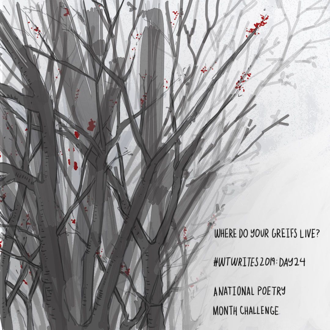 WTangerine's tweet photo. For Day 24 of our #NaPoWriMo challenge, we flipped yesterday's prompt, so today, consider: where do your griefs live? If you post your piece, tag us with #WTWrites for a chance to win a Kindle and @HSucklePress' 2018 catalog! https://t.co/qPSe114Iza