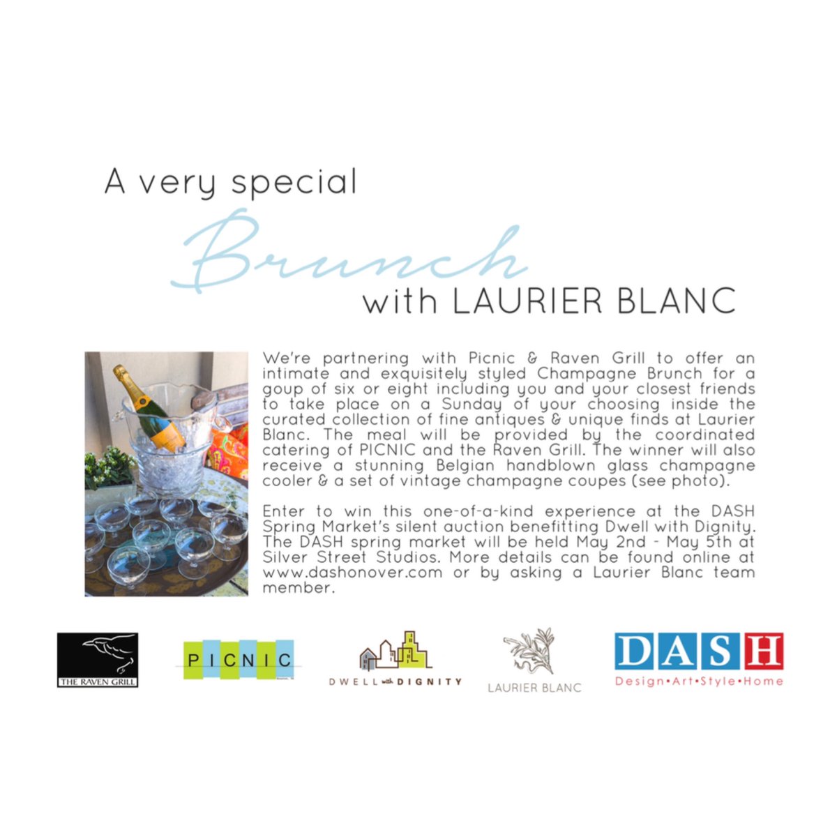 Laurier_Blanc's tweet photo. Thrilled to host this year’s @dashonover big raffle item, which raises funds for @dwellwithdignity! ⁣
⁣
Raffle tickets are $5 each and available for purchase on https://t.co/8o5ix9Ii9o and in our gallery! https://t.co/NE9y2BMxKl