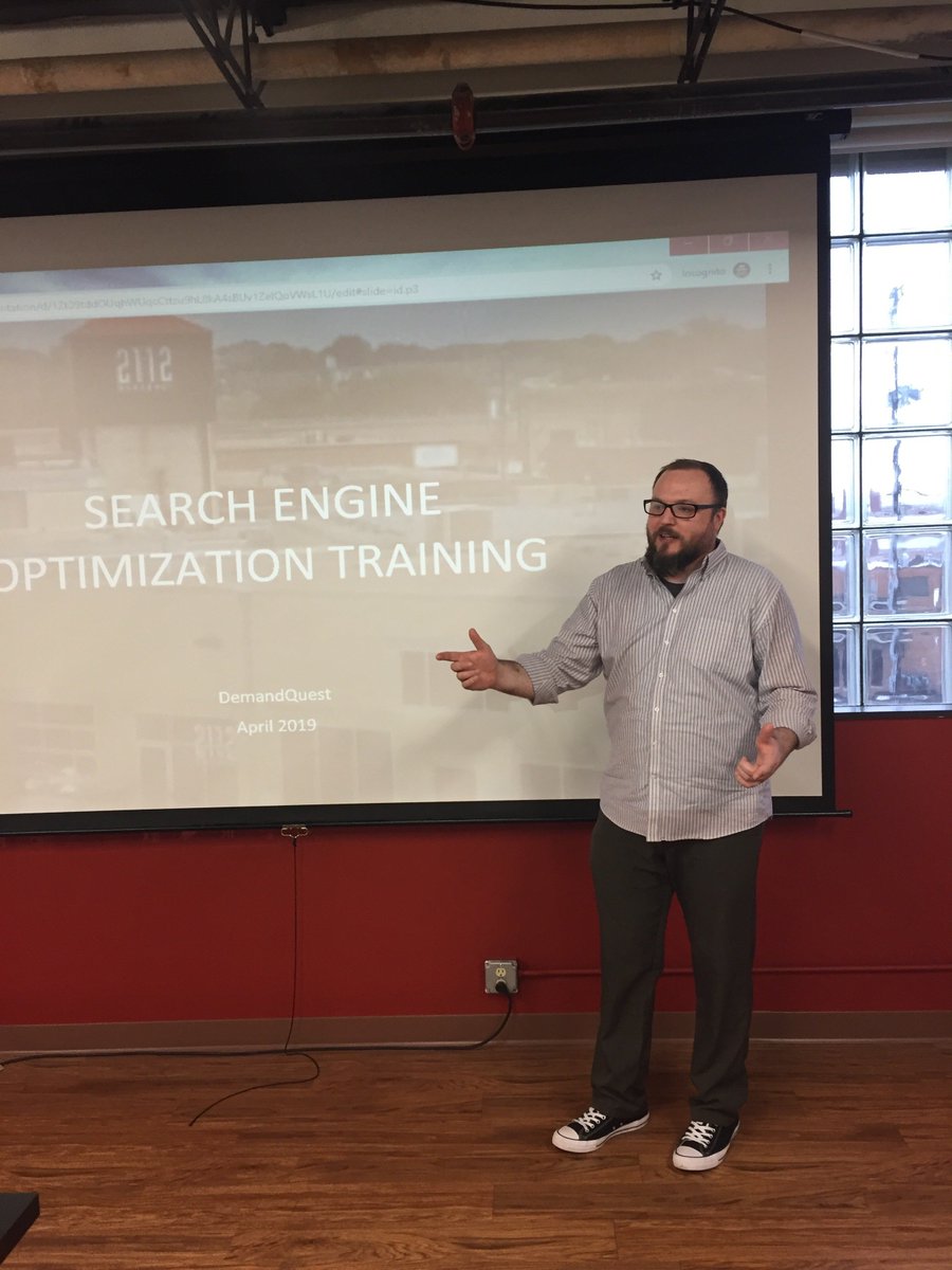 DemandQuest's tweet photo. It was so great to have @TheSteve_Slater in to teach Search Engine Optimization last week. It was such a great class and he'll be back this afternoon to go over the students SEO scans and help optimize sites even more!
#SEO #searchengineoptimization #alwaysbeoptimizing https://t.co/0j2sVzLrRy