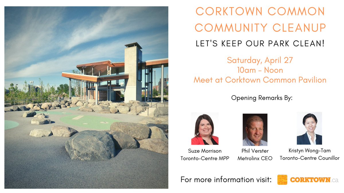 Join us this Saturday from 10am-Noon for our annual Corktown Common Cleanup!

It's going to be a great morning, swing by and make it even better 😎

#cleantoronto #Toronto #corktownTO