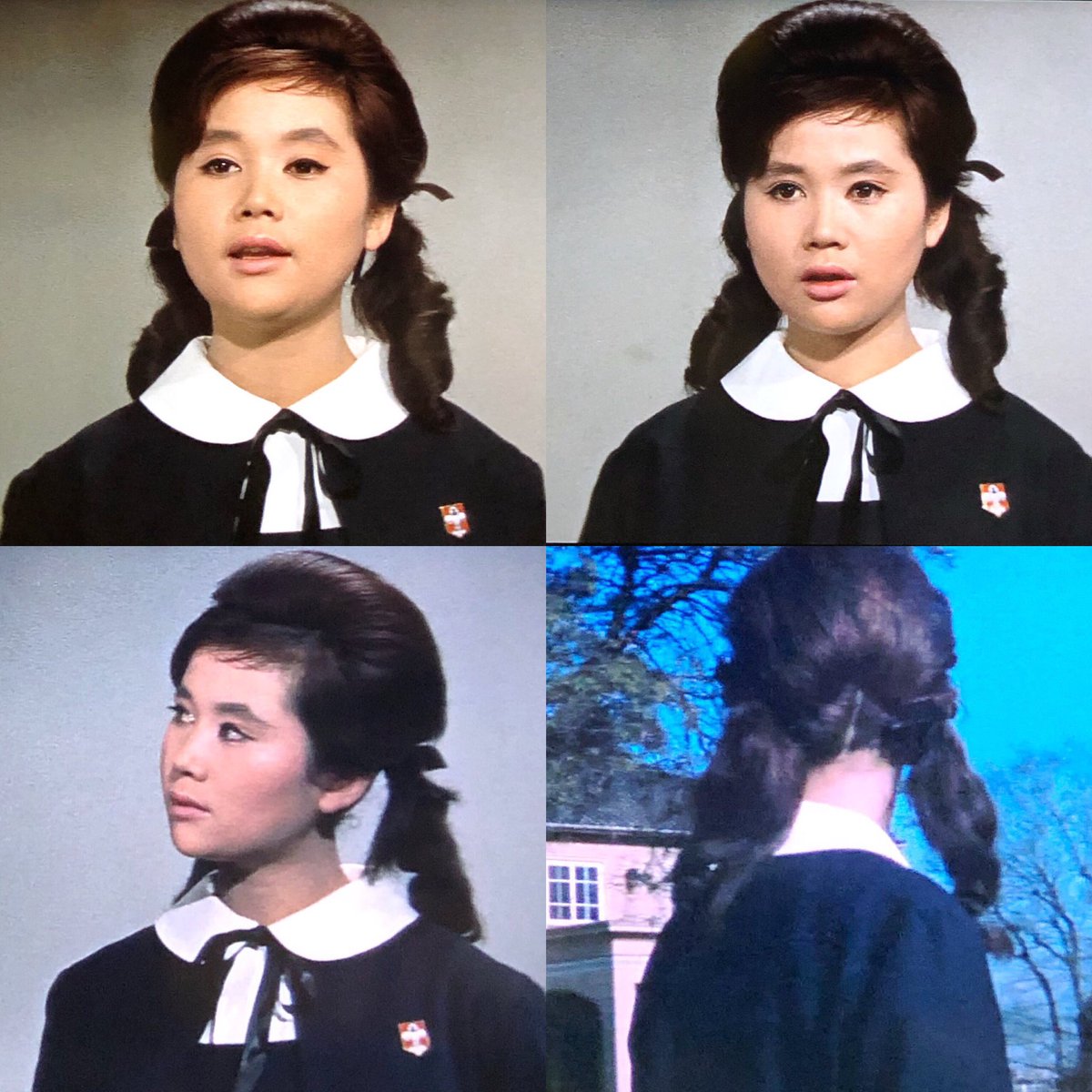 井嶋ナギ 川島雄三 接吻泥棒 1960 団令子の髪型が 完全に ひみつのアッコちゃん だった 可愛い 子供の頃 サザエさんの髪型と並んで あの髪型は何 と思ったものだが 1960年代の流行だったのだ 上下で髪をブロッキングし 下の髪は