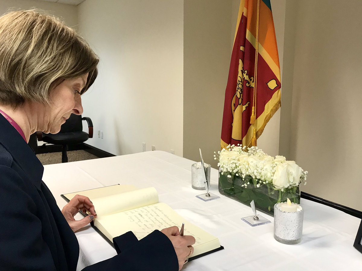 My deepest condolences and sympathy for my dear colleagues at <a href="/SLUNNewYork/">Sri Lanka at UN, NY</a> as I signed the book of condolences after #SriLankaAttacks. 

Our heartfelt solidarity and empathy to all who lost loved ones and to the survivors of the heinous crime in #SriLanka