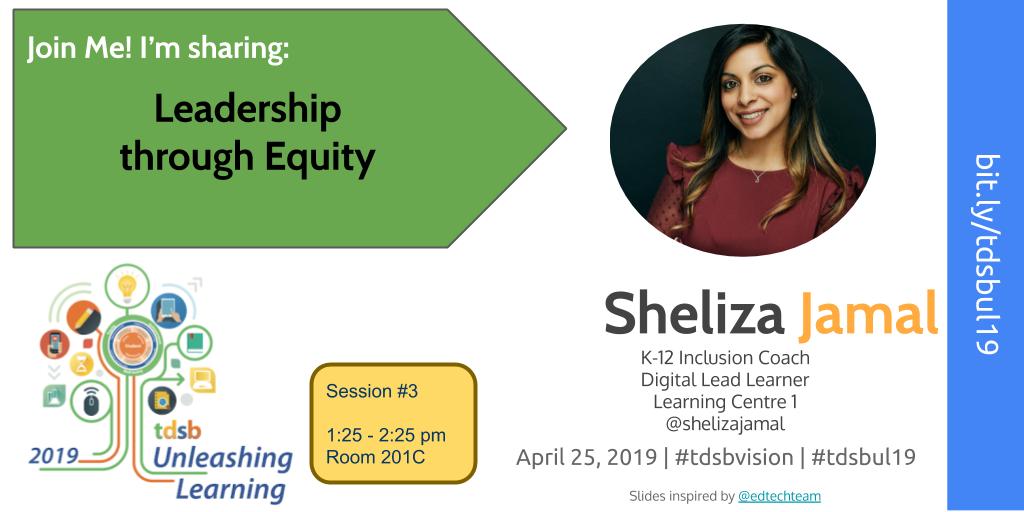 I am looking forward to spending my birthday doing what I love - presenting on #leadershipthroughequity and sharing my journey tomorrow at #UnleashingLearning @BeanfieldCentre #tdsbvision #tdsbul19 @tdsb @LC1_TDSB