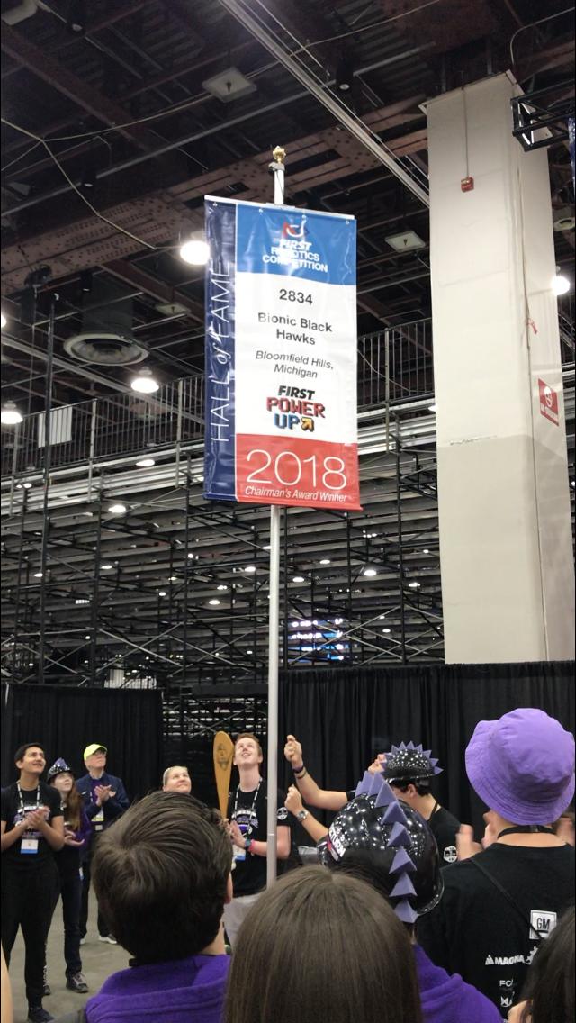 Continuing the legacy of <a href="/FIRSTweets/">FIRST</a>, we welcome @TEAM2834 to the Hall of Fame!! Congratulations and good luck in Curie!