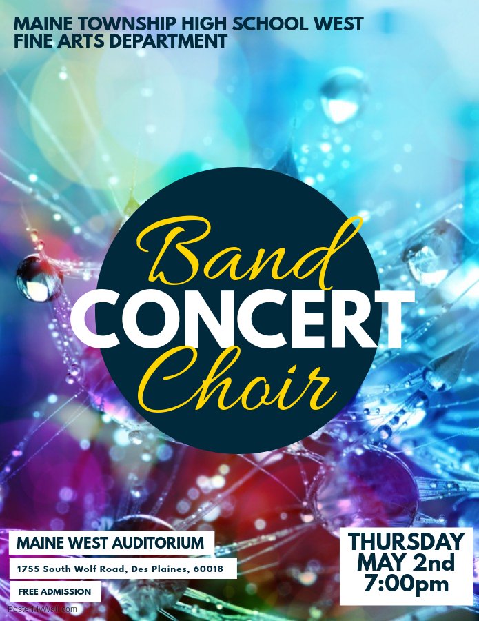 Maine West Band (@mainewestband) on Twitter photo Hope you can join us for our final concert of the year on Thursday May 2nd! <a href="/Maine_West/">Maine West</a> <a href="/MWActivities/">ben.eth</a> <a href="/EileenMcM70/">Eileen McMahon</a> <a href="/KenWallace207/">Ken Wallace</a> Hope you can join us for our final concert of the year on Thursday May 2nd! <a href="/Maine_West/">Maine West</a> <a href="/MWActivities/">ben.eth</a> <a href="/EileenMcM70/">Eileen McMahon</a> <a href="/KenWallace207/">Ken Wallace</a>