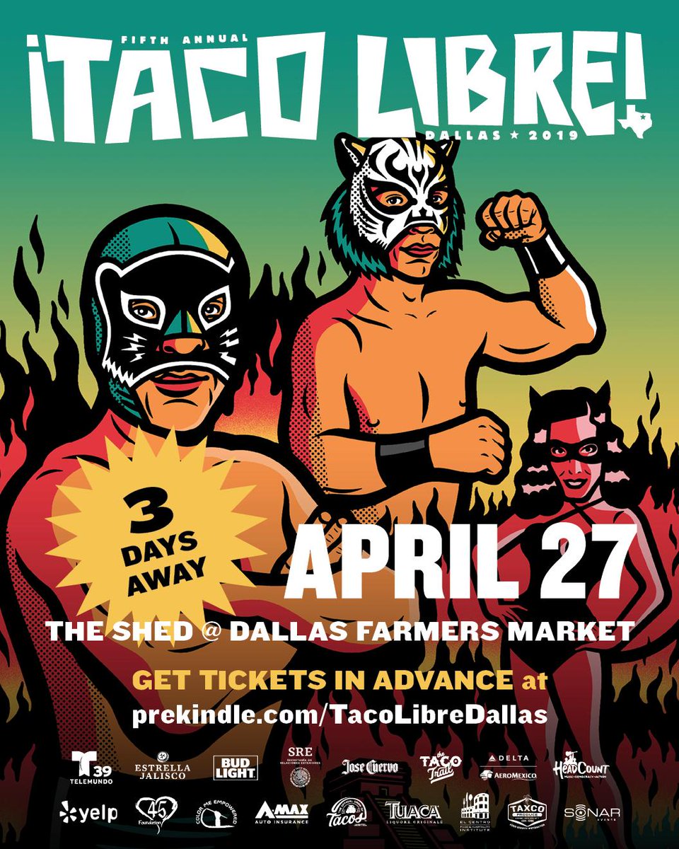 Uno. Dos.Tres. #TacoLibre is just 3 days away. prekindle.com/tacolibredallas