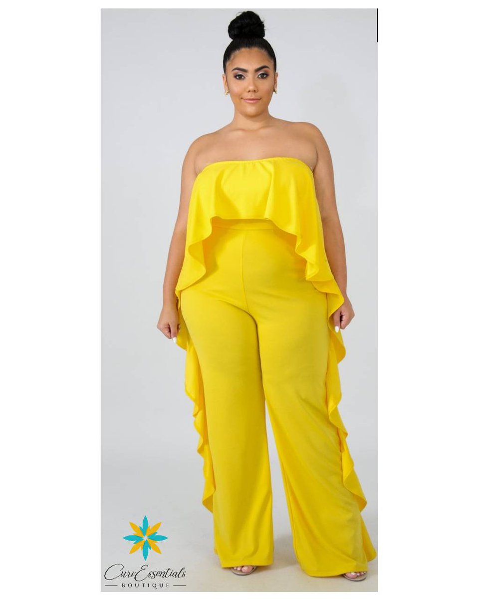 CurvessentialsB's tweet image. Oh wait. Imagine your curves, this bright color and those ruffles. 1XL-3XL. $48.50. Sway Bright Jumpersuit.
#CurvEssentialsBoutique  #WhereCurvesAndConfidenceCollide #CurvyWomen #CurvesAreBeautiful #curvesdontdiscriminate #womeninbusiness #blackownedbusiness #buyfromablackwoman