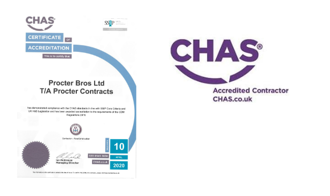 ProcterContract's tweet photo. Procter is a certified supplier by #CHAS, which means Procter is compliant with important parts of #healthandsafety law, approved to work for all of CHAS’ buyers. https://t.co/t9sxyWmwDF https://t.co/2SZco0cvQ4