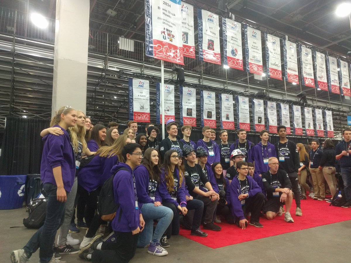Welcome to the Hall of Fame @TEAM2834!!!!!! #morethanrobots #FIRSTChamp #omgrobots #destinationdeepspace