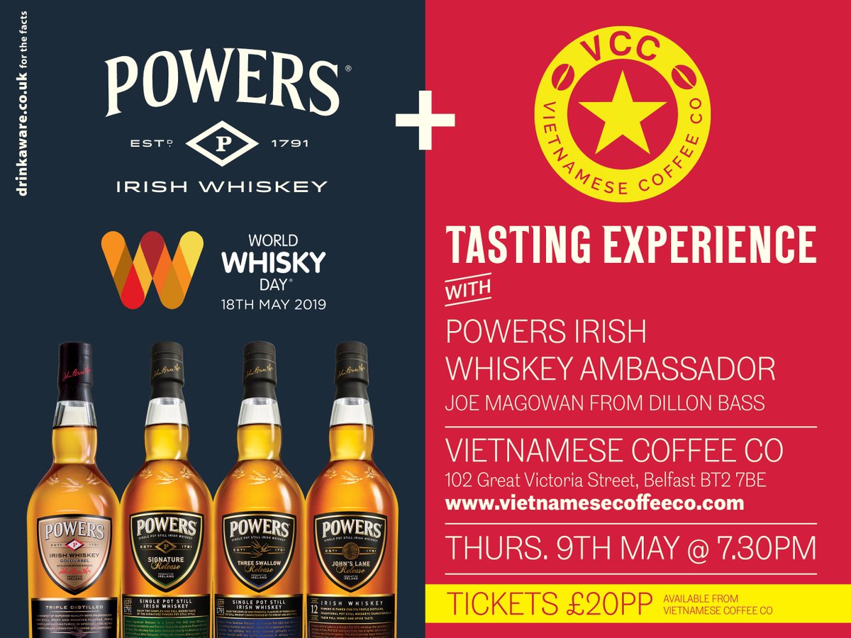 Irish Whiskey and Vietnamese Coffee - we're making it a thing!

Join us on 9th of May at 7.30pm at <a href="/CoVietnamese/">VietnameseCoffeeCo</a> for a really special evening.

Tickets are £20pp and available from Vietnamese Coffee Co.