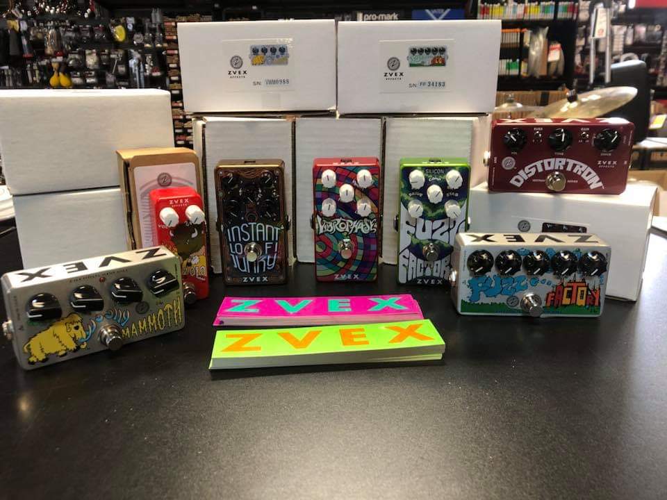 TJSMusic1's tweet photo. TJ’s Music is proud to be a ZVEX Effects dealer! Come try one out today and grab a free ZVEX sticker! #ZVEX #fuzzfactory #lofijunky #fuzzolo #fuzz #distortron https://t.co/bW55PCyJNK