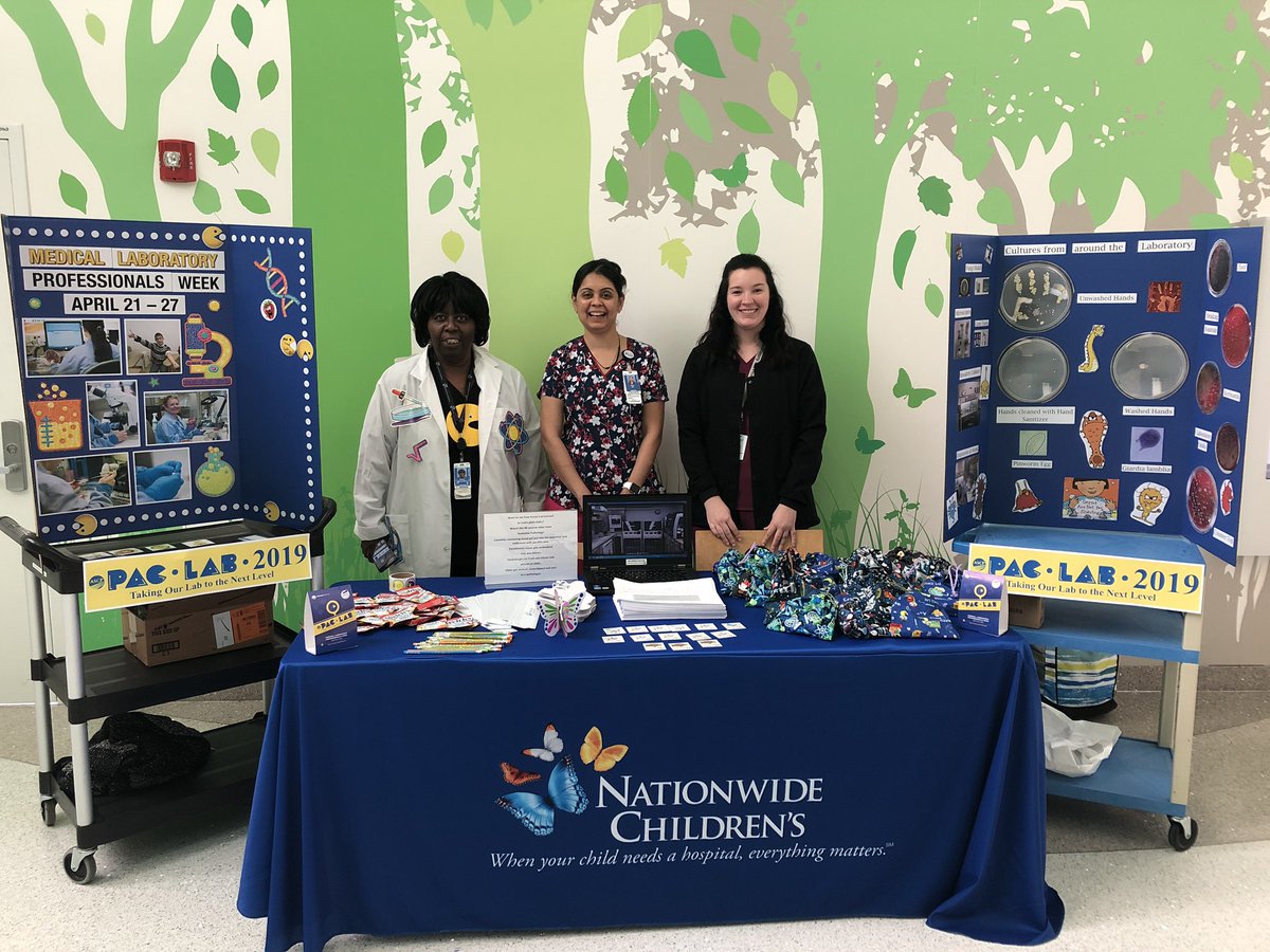 MArnold_PedPath's tweet image. Celebrating #LabWeek with an educational display about what happens in the lab, and prizes! Great job Kay, Cassidy and Veronica!#NCHpath @ASCP_Chicago