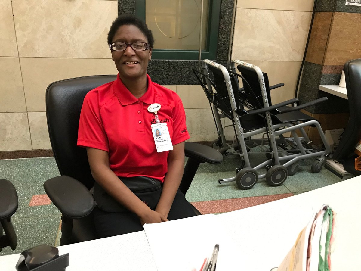APSTransition's tweet photo. Proud of this young lady who just got hired at Grady Memorial Hospital as a full-time Guest Services Representative! 🎉🤗 Internships lead to jobs! @CarolynCharris @APS_DSE https://t.co/BHoN5QAkUt