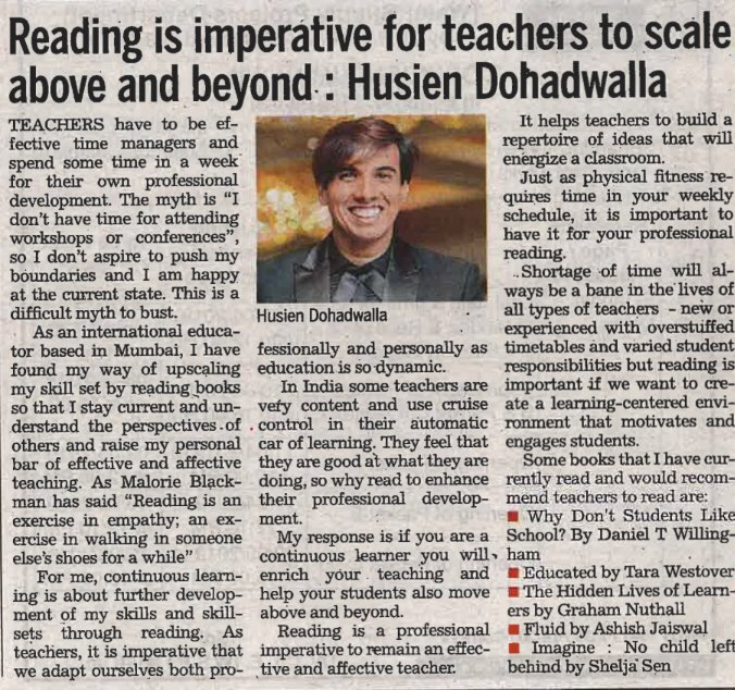 📖 Today’s Quick Read 📖
Read Hussein Dohadwalla’s article to find the key to continuous learning ! 🗞 #featuredinmidday