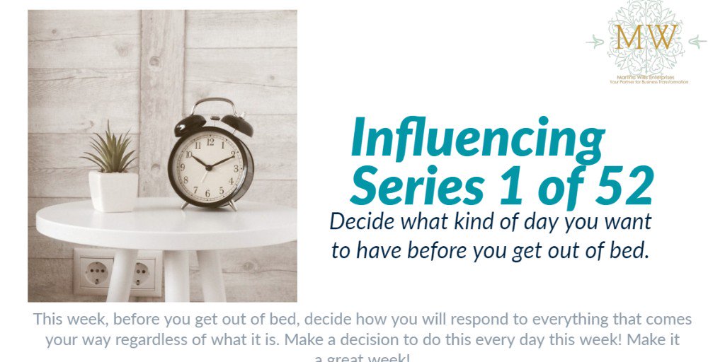 Decide how your day will be... every day of the week. The decisions is in your head...
#beinginfluential #transformation #influencing