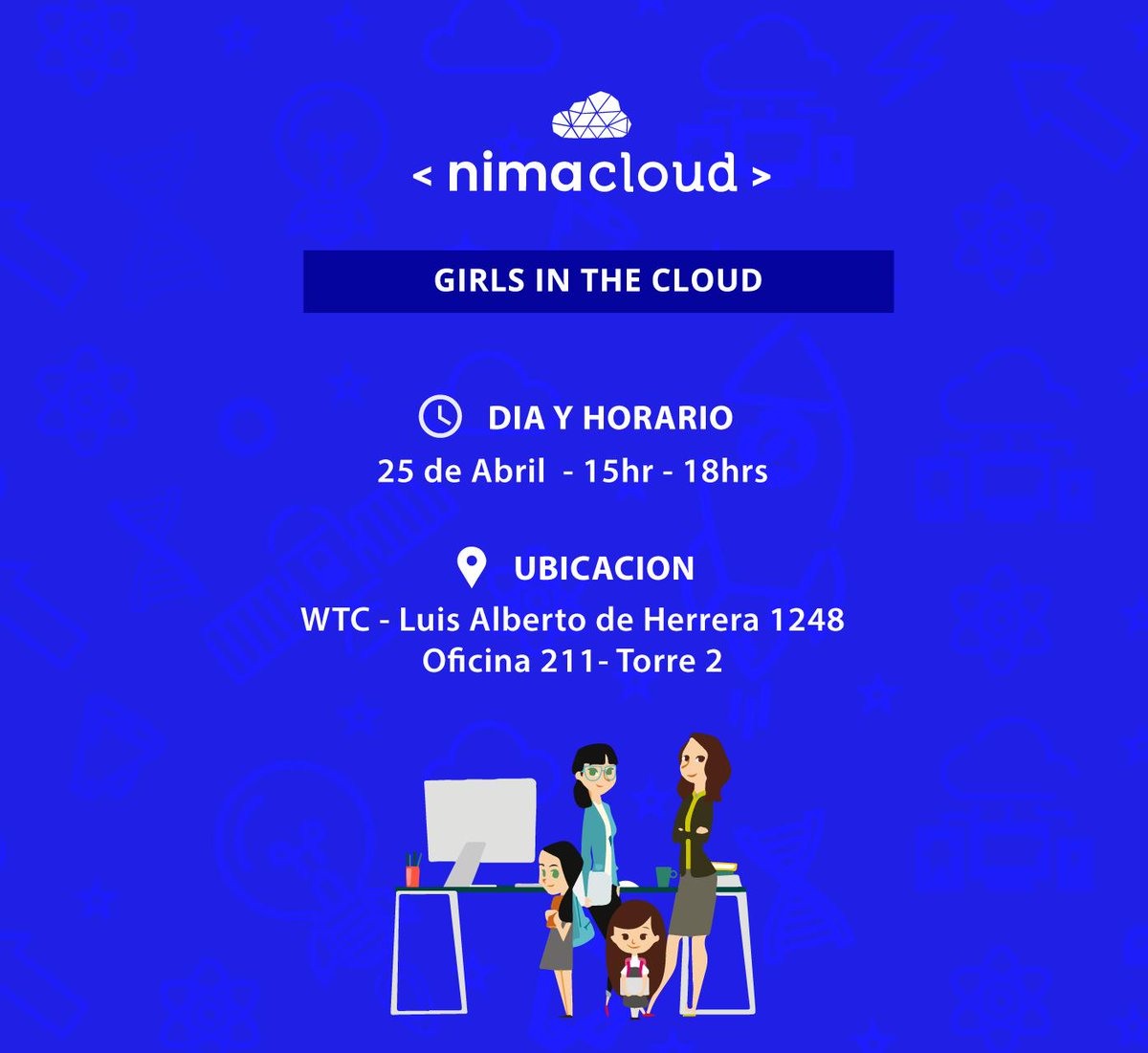 nimacloud's tweet photo. Hoy enviamos el recordatorio para nuestro evento de #Techyxeldia | #GirlsInTheCloud  👩‍💻
Estamos muy content@s de recibirlas para compartir mucho sobre este apasionante rubro!!  😍
Muchas gracias por compartir y difundir este programa que lleva adelante @CutiUy junto a sus socios. https://t.co/BfhX1s5MfM