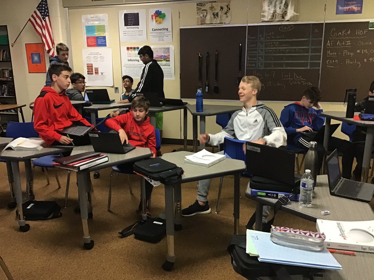 8thLa's tweet photo. It’s Shark Tank time! Students are working together to come up with the next great invention. #WeAre54 #Innovate54 #futureinventors #PBL https://t.co/5rTgZr2HFf