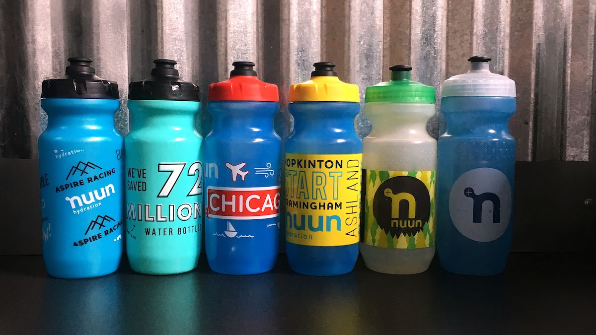 assorted Nuun water bottles