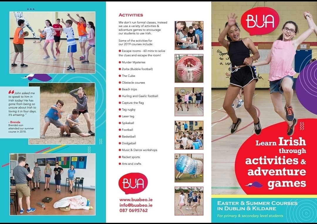 Sarsfields91's tweet image. Campa Samhraidh trí Ghaeilge:
Bua is a new and exciting approach to learning Irish that works. 

Dates &amp;amp; Venues: 1st – 12th July 2019

St. Fintan’s High School, Sutton, D13
Or
Gael-Choláiste Chill Dara, Naas Co. Kildare

Cost: €300

info@buabeo.ie
buabeo.ie
