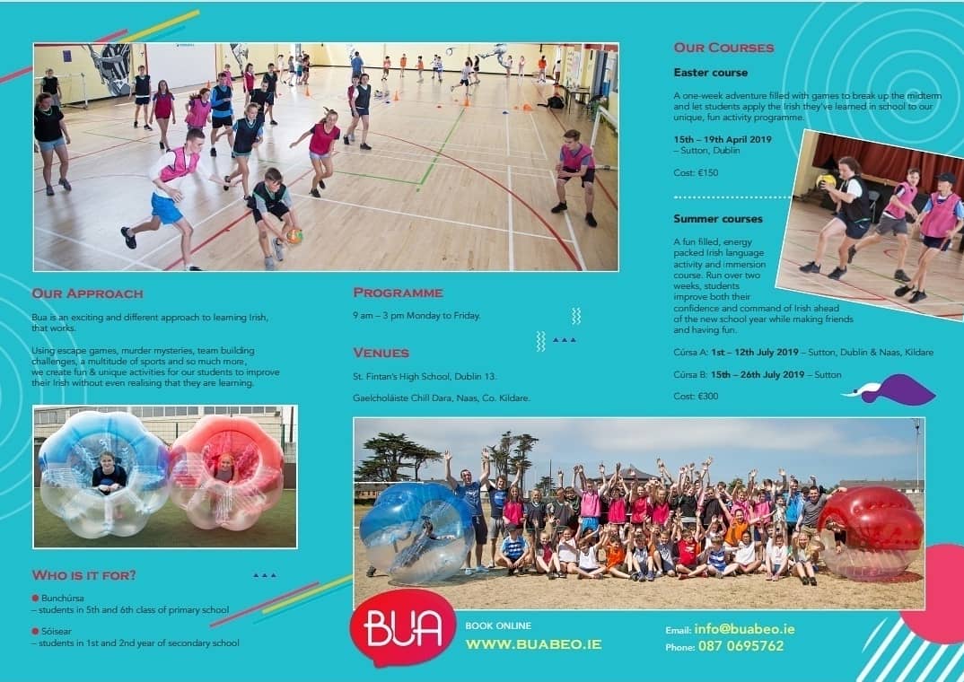 Sarsfields91's tweet image. Campa Samhraidh trí Ghaeilge:
Bua is a new and exciting approach to learning Irish that works. 

Dates &amp;amp; Venues: 1st – 12th July 2019

St. Fintan’s High School, Sutton, D13
Or
Gael-Choláiste Chill Dara, Naas Co. Kildare

Cost: €300

info@buabeo.ie
buabeo.ie