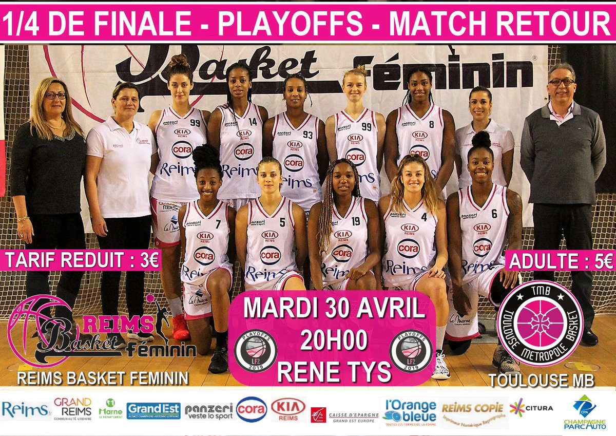 ChampBasketFem's tweet photo. #PlayOffs
🏆🏀 #RBF - @TMB_Basket
🗓 Mardi 30 avril 2019
⏱ Début de la rencontre : 20h00
📌 Complexe René-Tys
Photo : Élodie Sainte
#Basket #Girls #LF2 #Panzéri #Pétillantes #TousEnsembe #PétillonsEnsemble #GoRbf https://t.co/X3m1eB1xAX