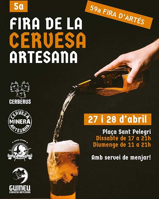 SCACerberus's tweet photo. Ja la tenim aquí! El proper dissabte 27 i diumenge 28 d'Abril farem la 5a fira de la cervesa artesana dins de la 59ena Fira d'Artés, plaça St Pelegrí. Els cervesers convidats seran @cervesaguineu @cervesaminera @cervesaminairon També hi haurà servei de menjar a càrrec Cal Posas. https://t.co/9Ytb3bpDnh
