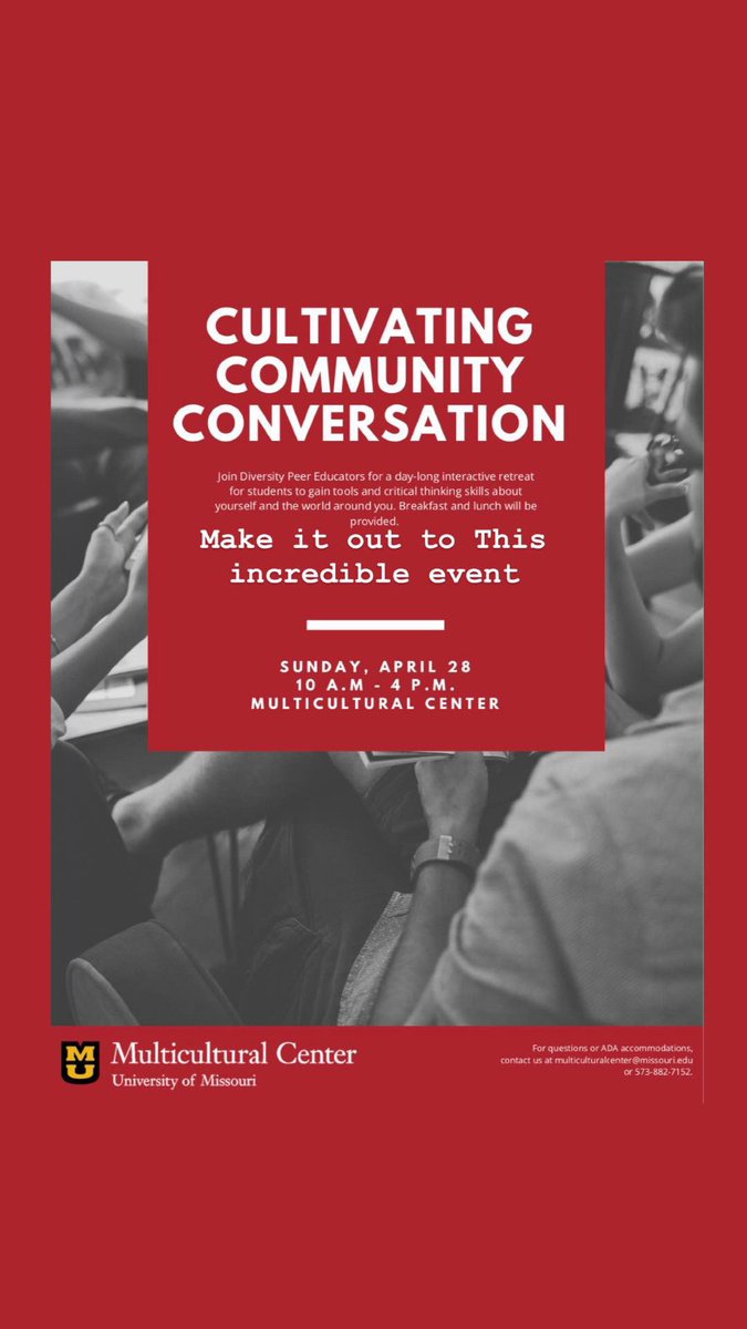 MU_DPE's tweet image. Join us this Sunday at Cultivating Community Conversations!
