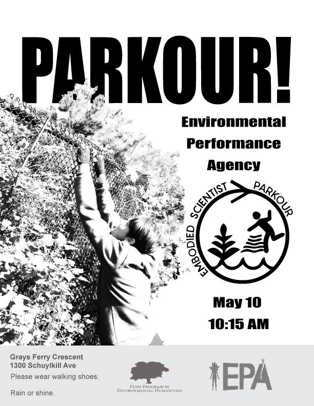 PPEHLab's tweet image. Deepen your relationship with the landscapes of the Schuylkill River. Join @PPEHLab and the #EnvironmentalPerformanceAgency for #Parkour! on May 10th at 10:15 AM.  (Part of the "Teaching and Learning with Rising Waters" convening.) bit.ly/2ZoHDbN   #LearningWithWaters