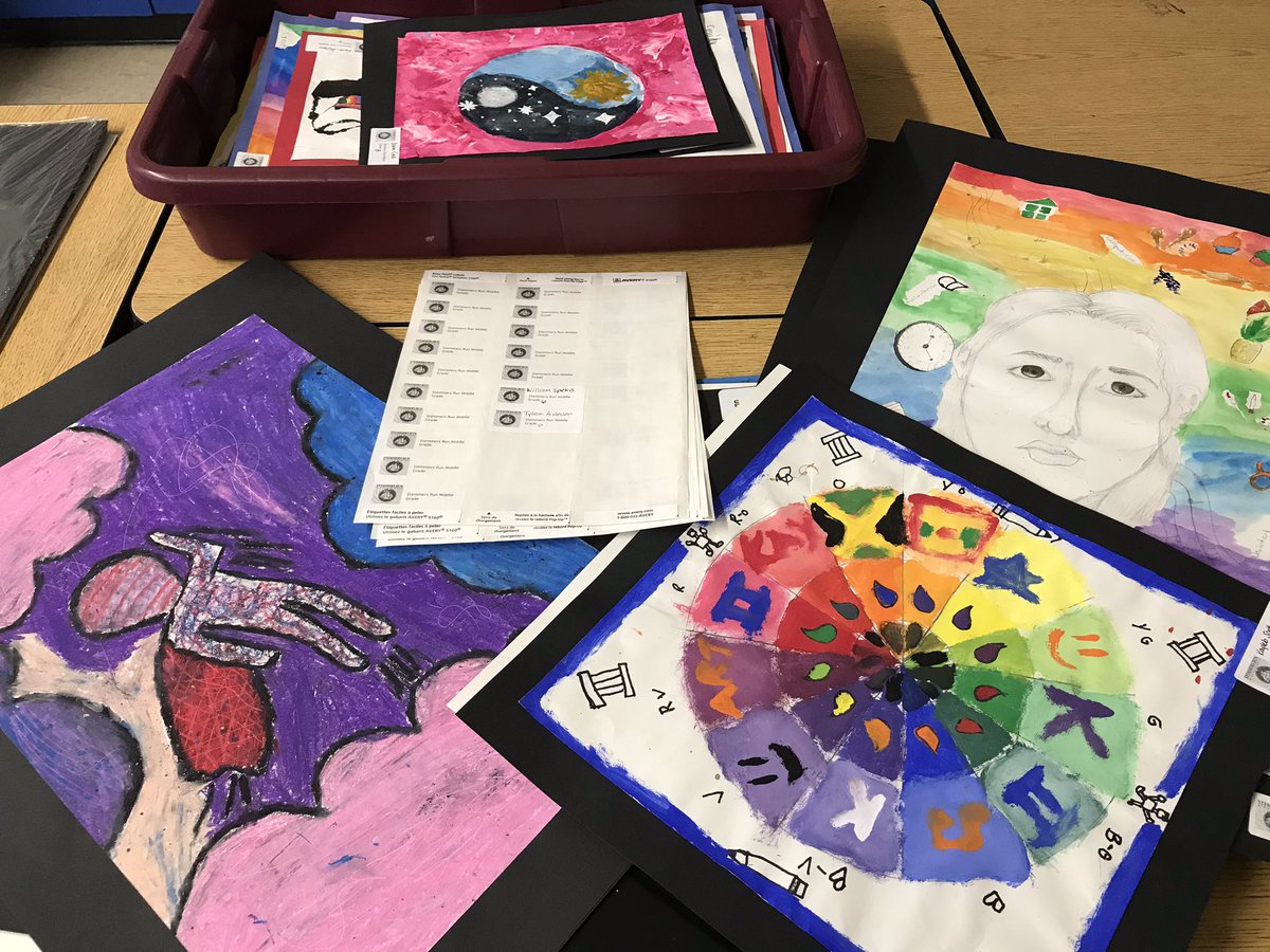 CMSvisualart's tweet photo. Getting lots of artwork matted and ready for the Northeast art show tomorrow @KenwoodHS! Come see us from 5-7pm and check out all the amazing student artists from @StemmersRunMS and 7 other NE schools. https://t.co/Sex4UgWOtS