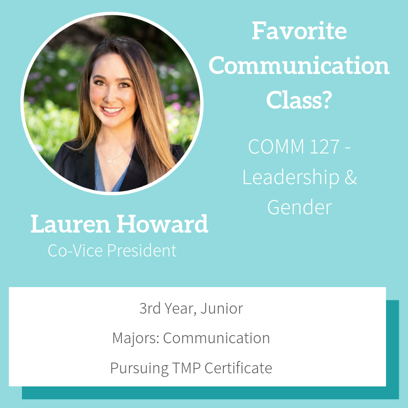 Happy Week 4! We're back with more officer spotlights. Today we're highlighting our phenomenal Co-Vice President, Lauren!